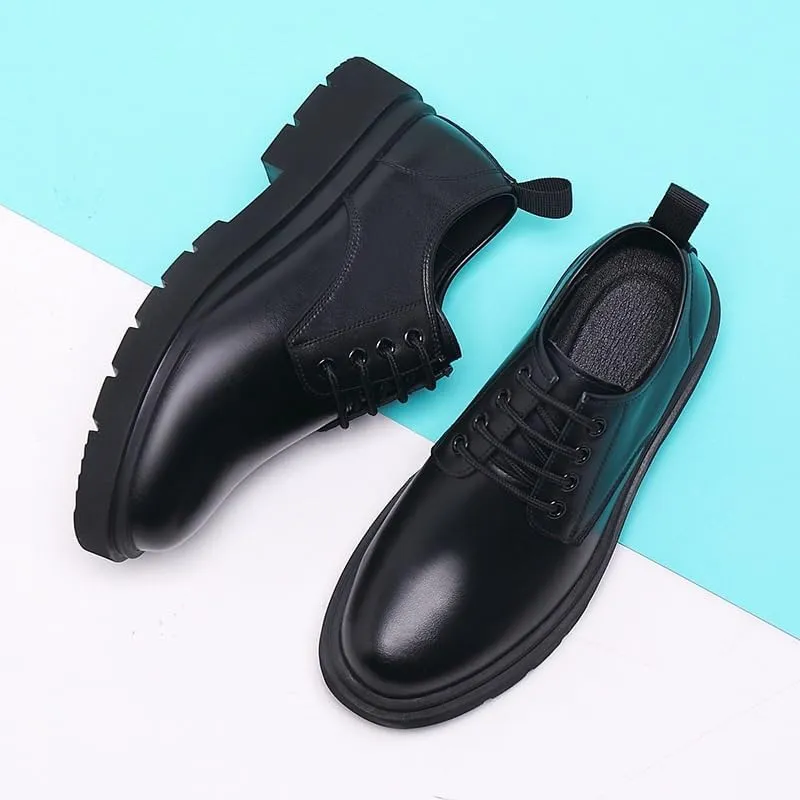Men's Lace-Up Derby Shoes Soft Leather Business Casual Shoes for Office Work & Semi-Formal Meetings