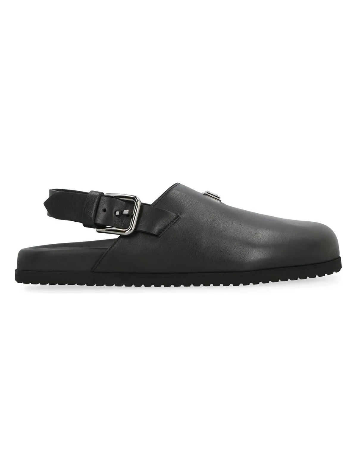 Men's Leather Mules in Black | Size 44 | A80402AQ765 Color 80999