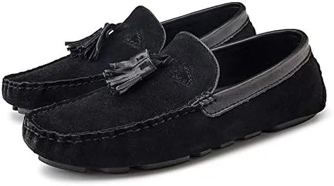 Men's Loafers Shoes Solid Color Breathable Moc Toe with Tassel Driving Shoes Flat Heel Lightweight Anti-Slip Wedding Slip-on