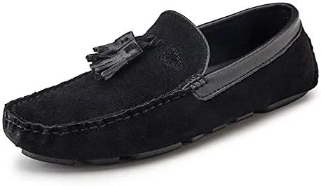 Men's Loafers Shoes Solid Color Breathable Moc Toe with Tassel Driving Shoes Flat Heel Lightweight Anti-Slip Wedding Slip-on