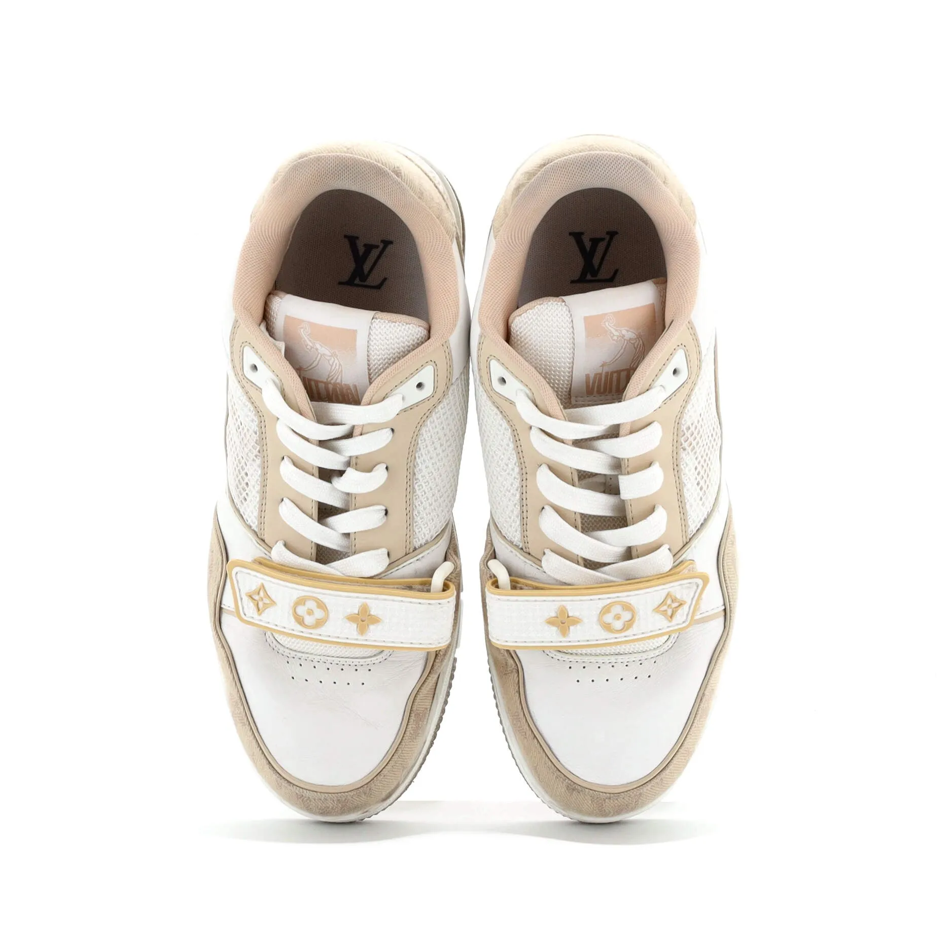 Men's LV Trainer Velcro Sneakers Monogram Denim and Leather with Mesh