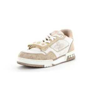 Men's LV Trainer Velcro Sneakers Monogram Denim and Leather with Mesh
