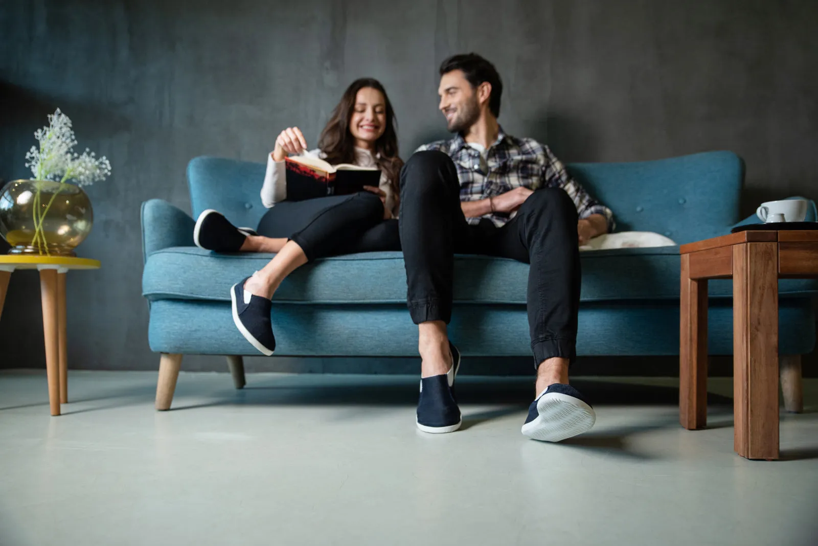 Men's Navy barefoot slip-on sneakers