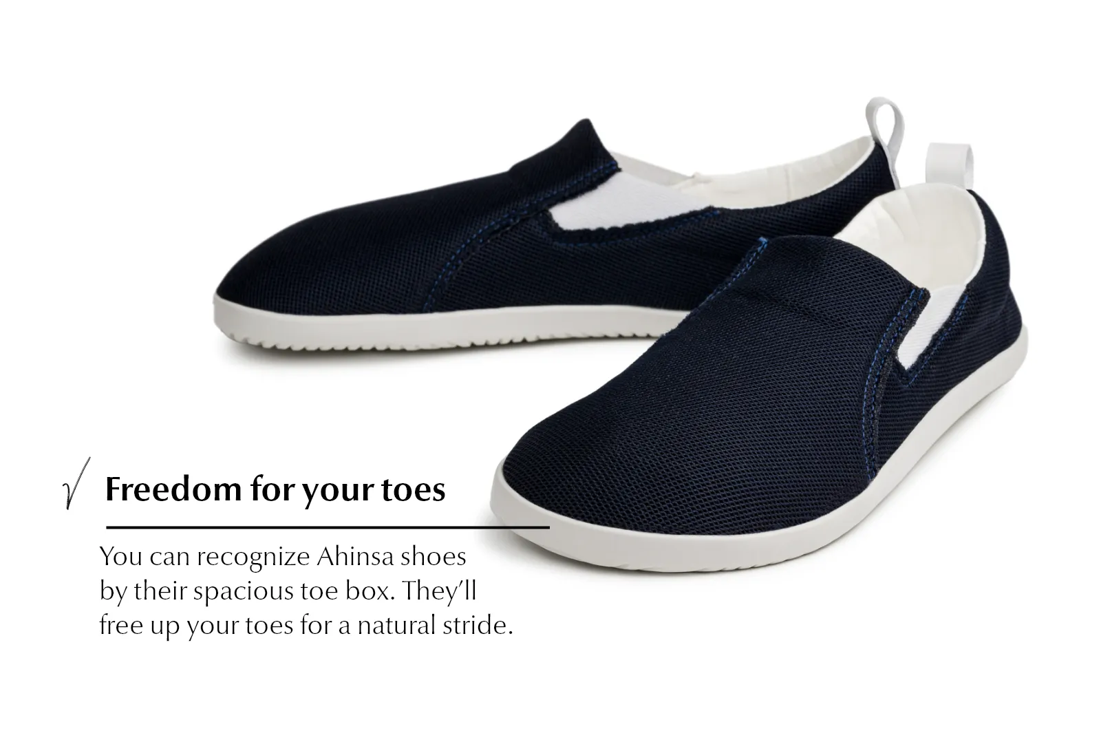 Men's Navy barefoot slip-on sneakers