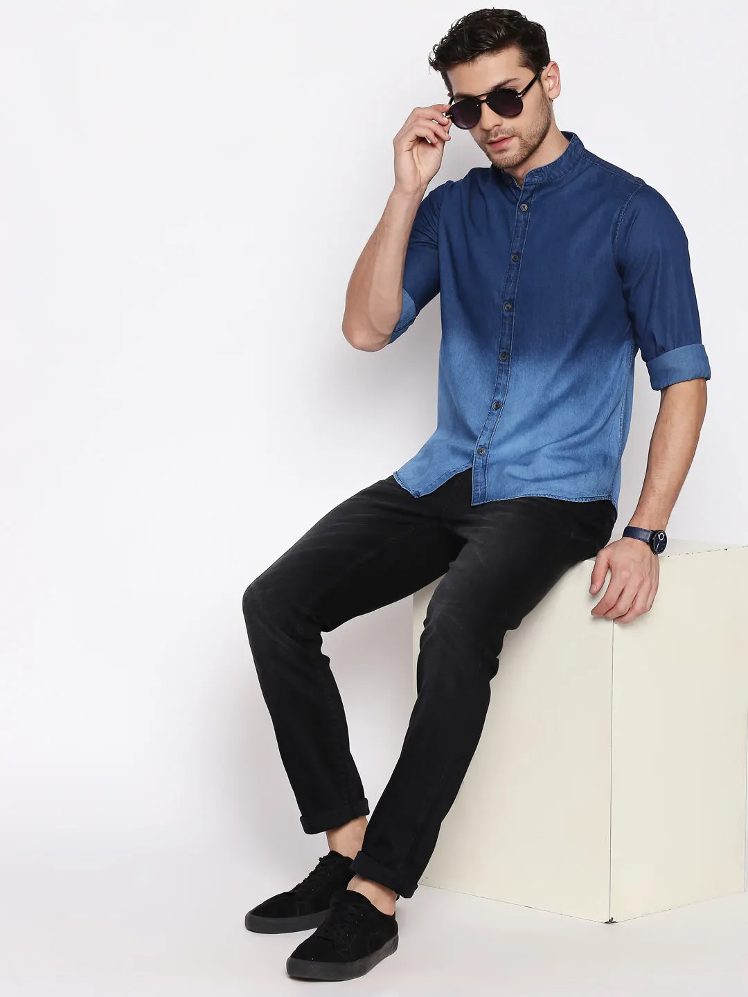 Men's Noah Shirt (Darkblue ombre)