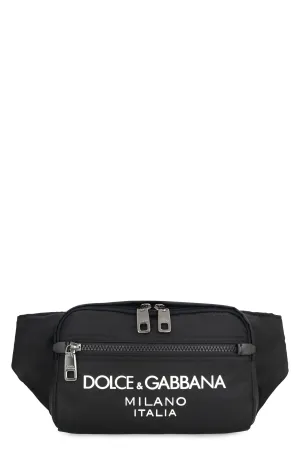 Men's Nylon Beltpack Bag With Logo in Nero | BM2218AG182