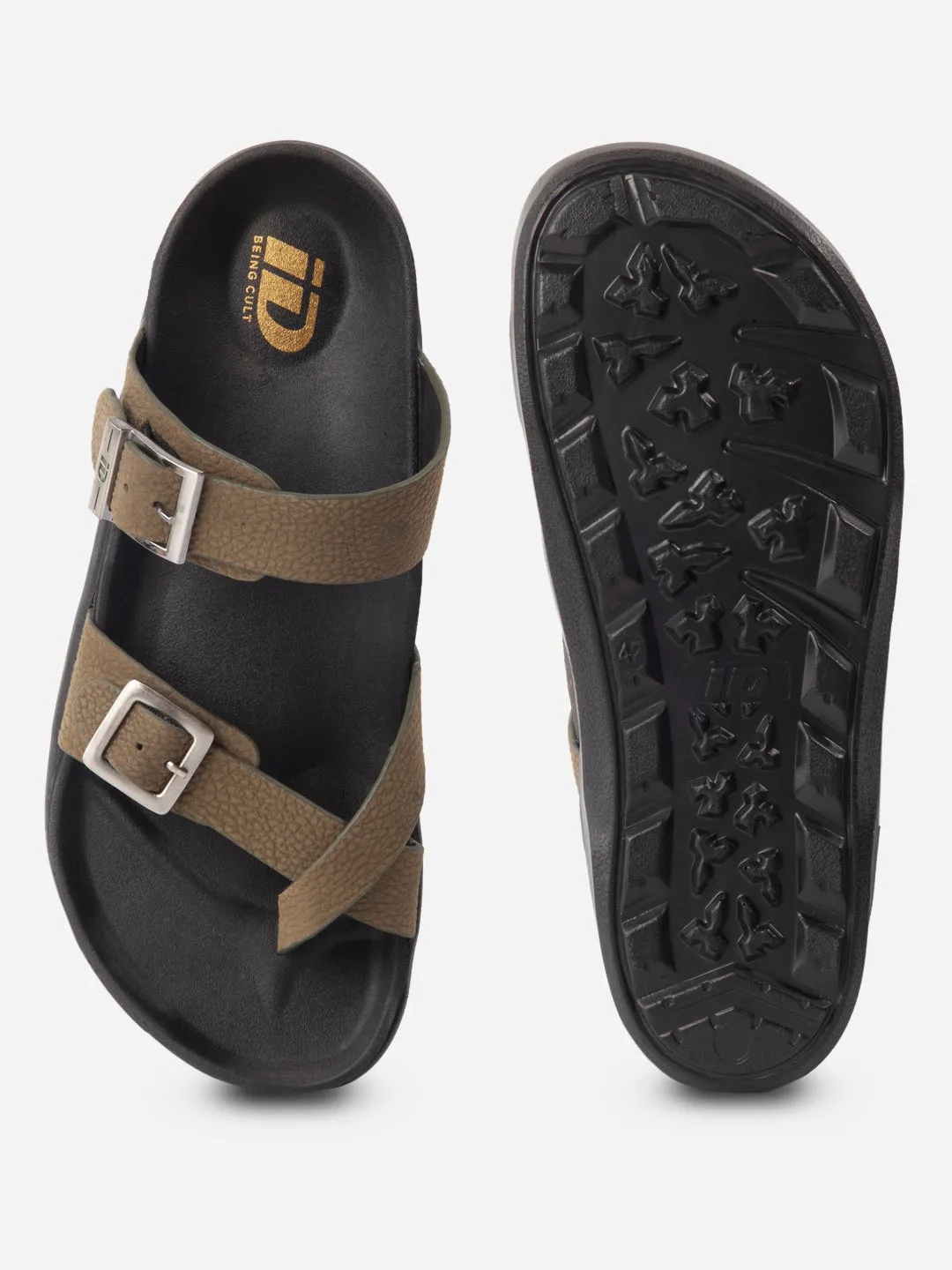 Men's Olive Strap Sandals (ID4270)