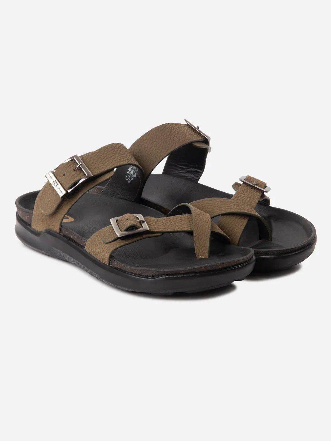 Men's Olive Strap Sandals (ID4270)