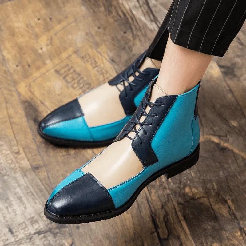 Men's Patchwork Splicing German Oxford Boots