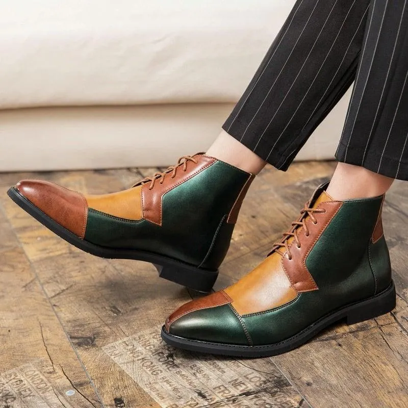 Men's Patchwork Splicing German Oxford Boots
