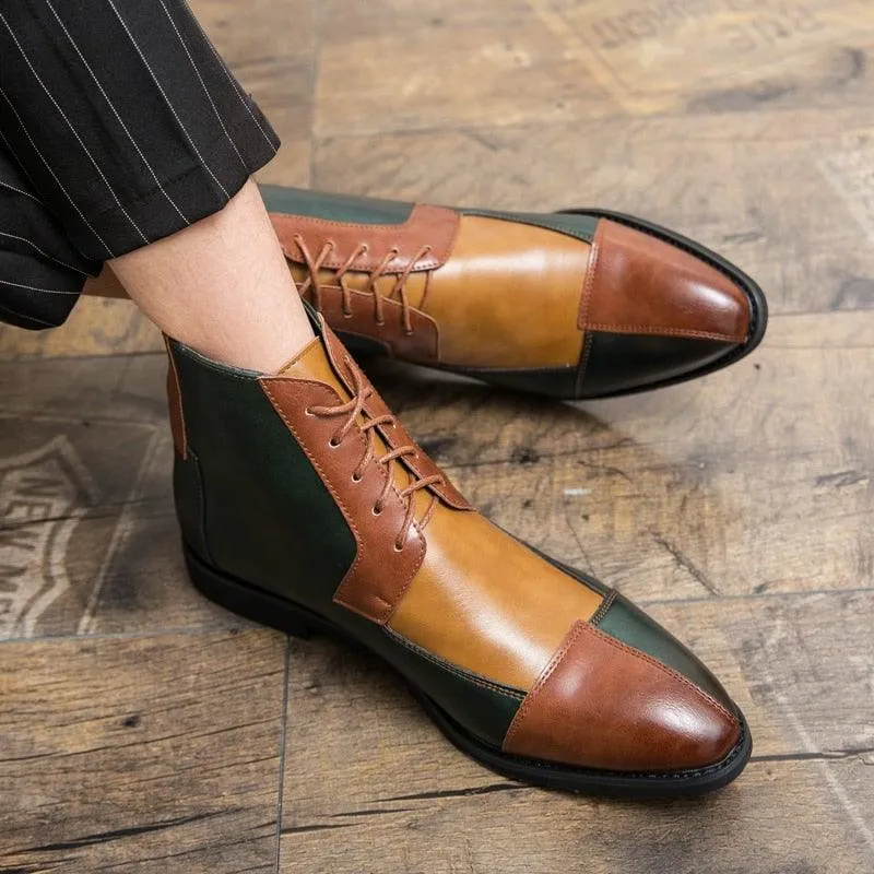 Men's Patchwork Splicing German Oxford Boots