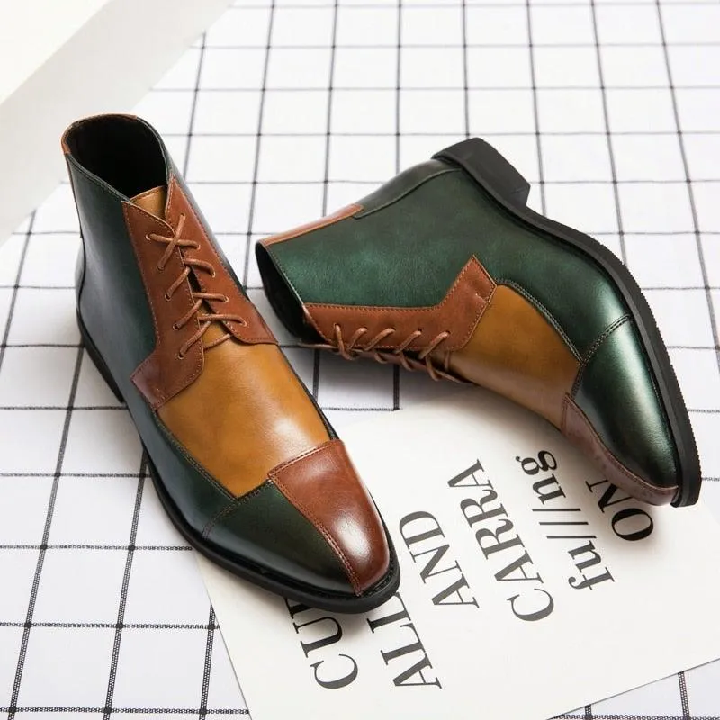 Men's Patchwork Splicing German Oxford Boots