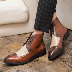 Men's Patchwork Splicing German Oxford Boots