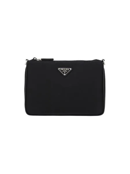 Men's Plaque Leather Shoulder Bag in Nero | 2VH1132DMH