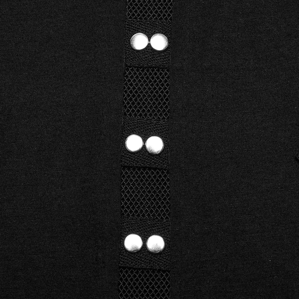 Men's Punk Mesh Splice Nailed Straps Tank Top