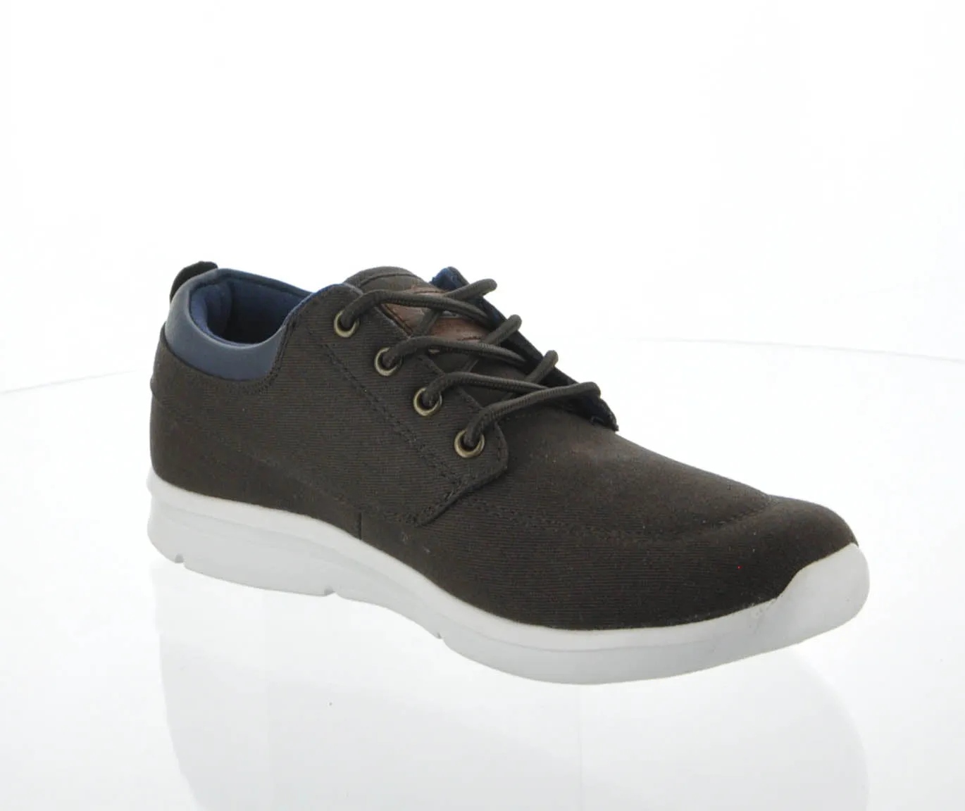 MEN'S SHOES BROWN FABRIC TENNIS SNEAKERS 1647M