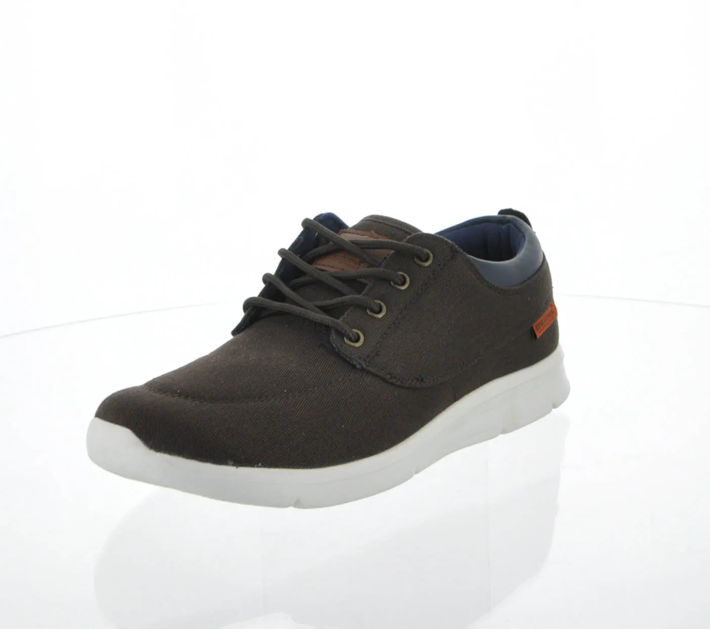 MEN'S SHOES BROWN FABRIC TENNIS SNEAKERS 1647M
