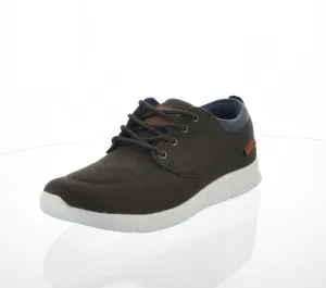 MEN'S SHOES BROWN FABRIC TENNIS SNEAKERS 1647M