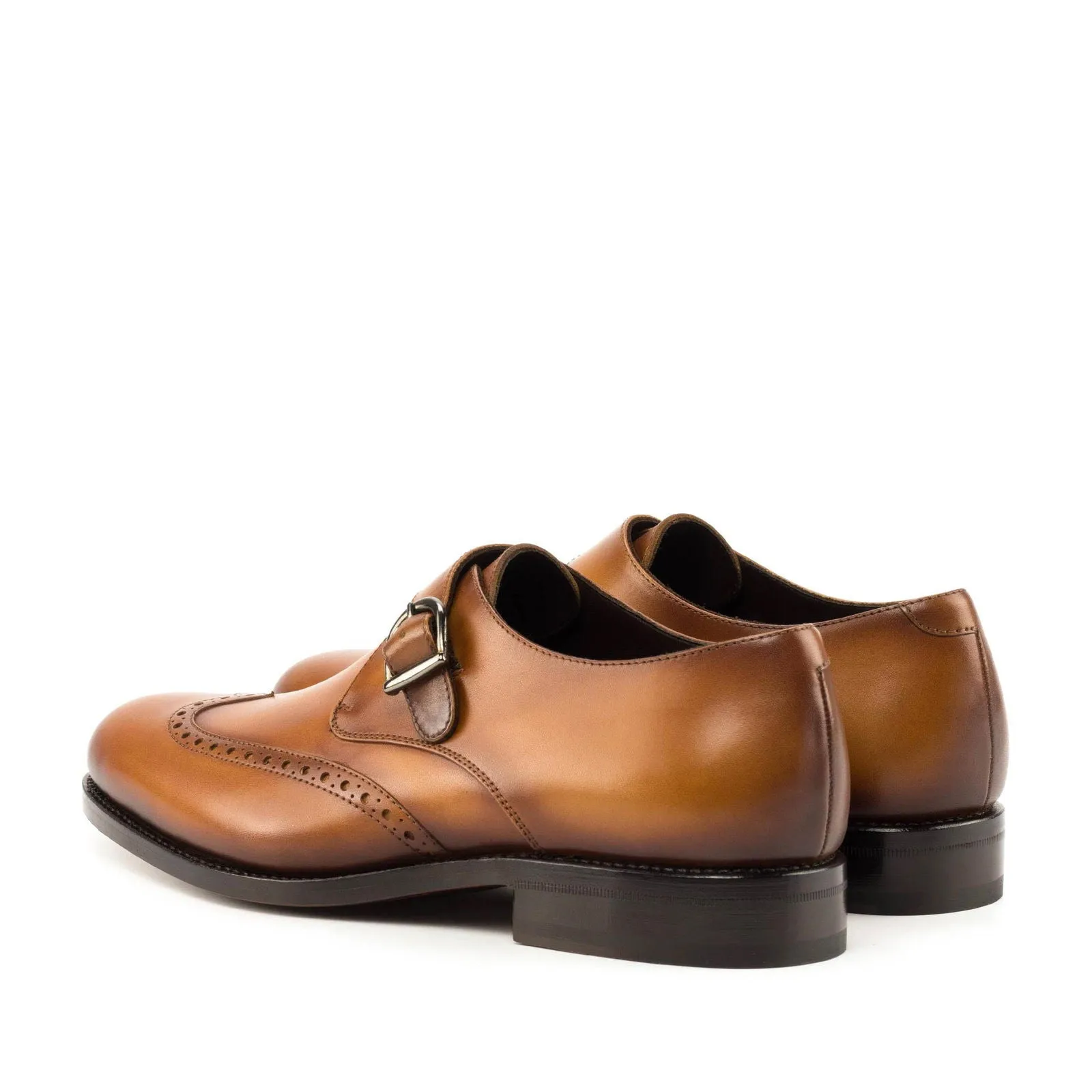 Men's Single Monk Leather Shoes Wide Plus Size 6000