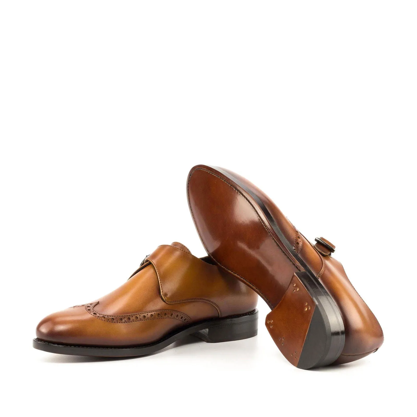 Men's Single Monk Leather Shoes Wide Plus Size 6000