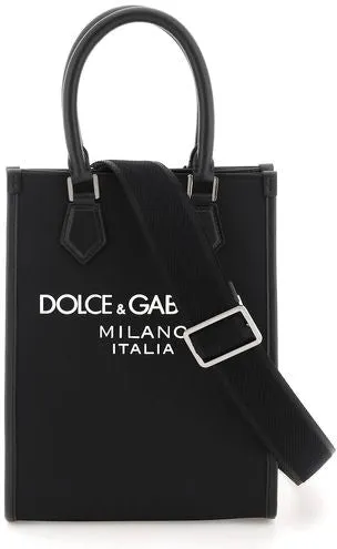 Men's Small Nylon Bag With Logo in Black | BM2123AG182