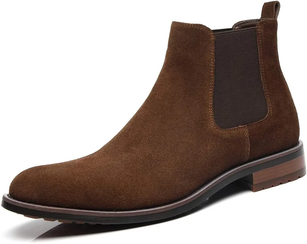 Men's Suede Khaki Classic Leather Chelsea Style Boots