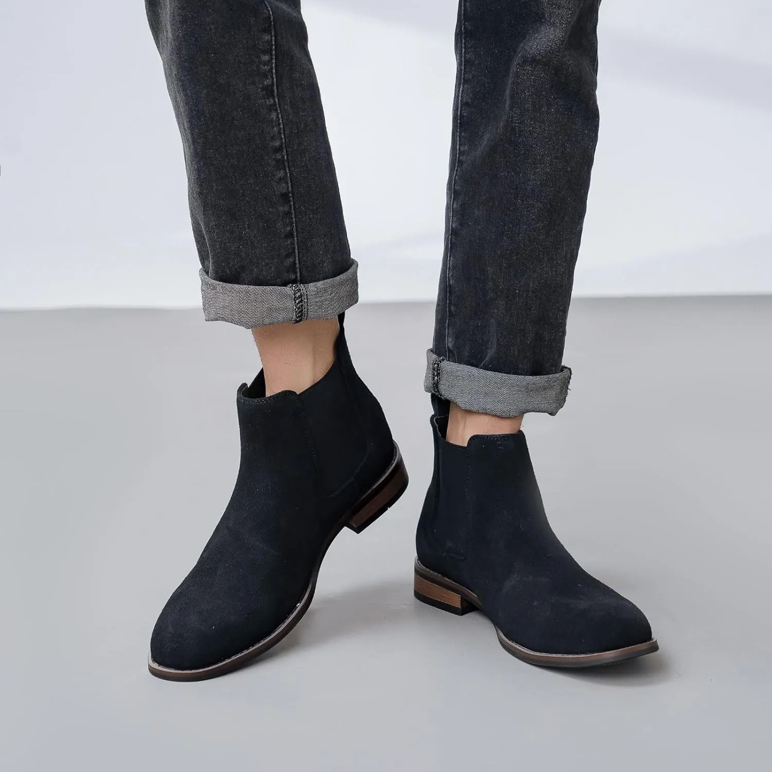 Men's Suede Khaki Classic Leather Chelsea Style Boots