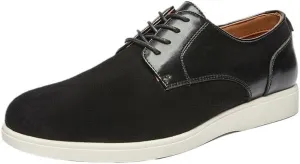 Men's Suede Lace Up Platform Oxfords Casual Comfortable Round Toe Anti-Slip Dress Shoes Daily Business Work Office Derbys
