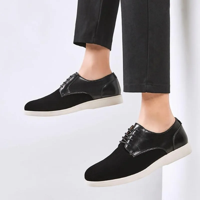 Men's Suede Lace Up Platform Oxfords Casual Comfortable Round Toe Anti-Slip Dress Shoes Daily Business Work Office Derbys
