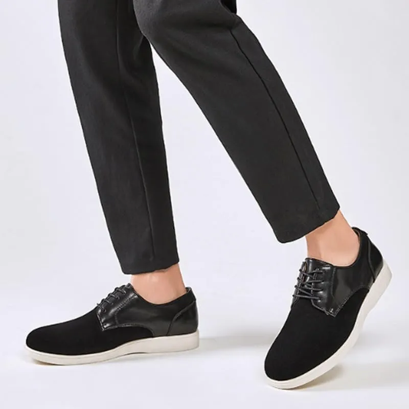 Men's Suede Lace Up Platform Oxfords Casual Comfortable Round Toe Anti-Slip Dress Shoes Daily Business Work Office Derbys