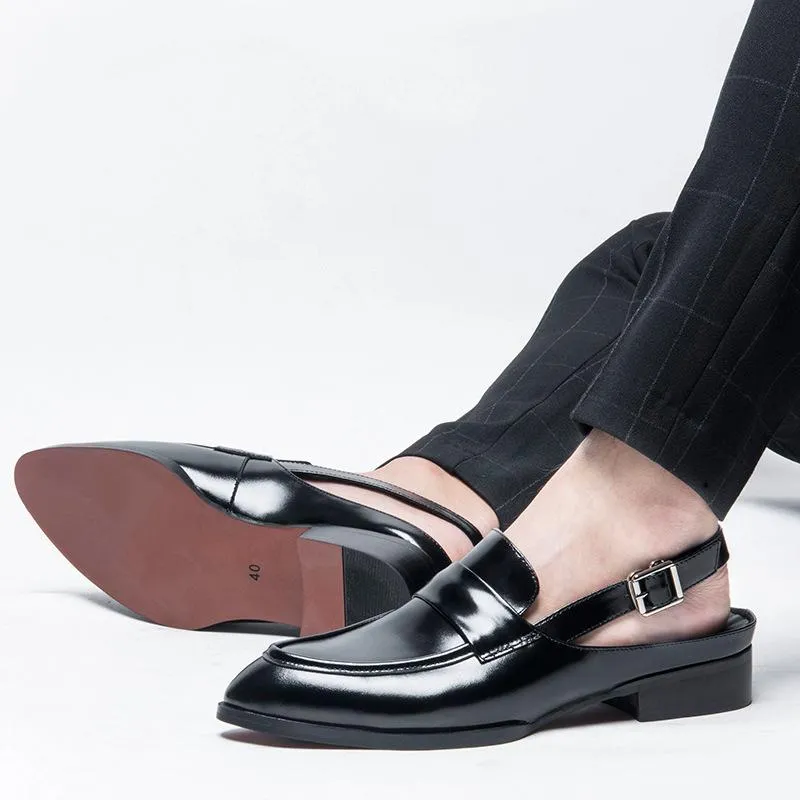 Men's Summer Genuine Leather Sandals With Closed Toe