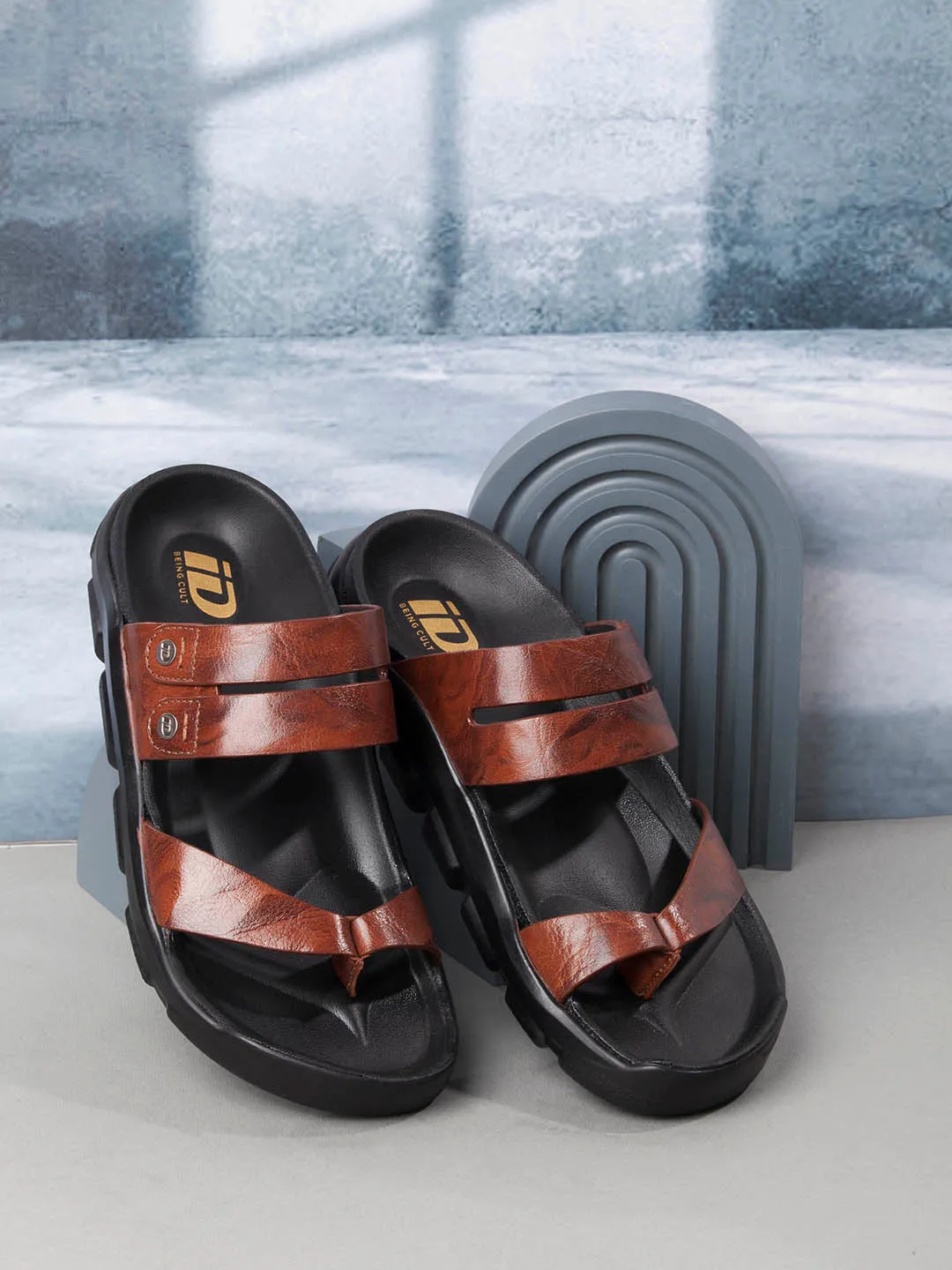 Men's Tan Strap Sandals (ID4273)