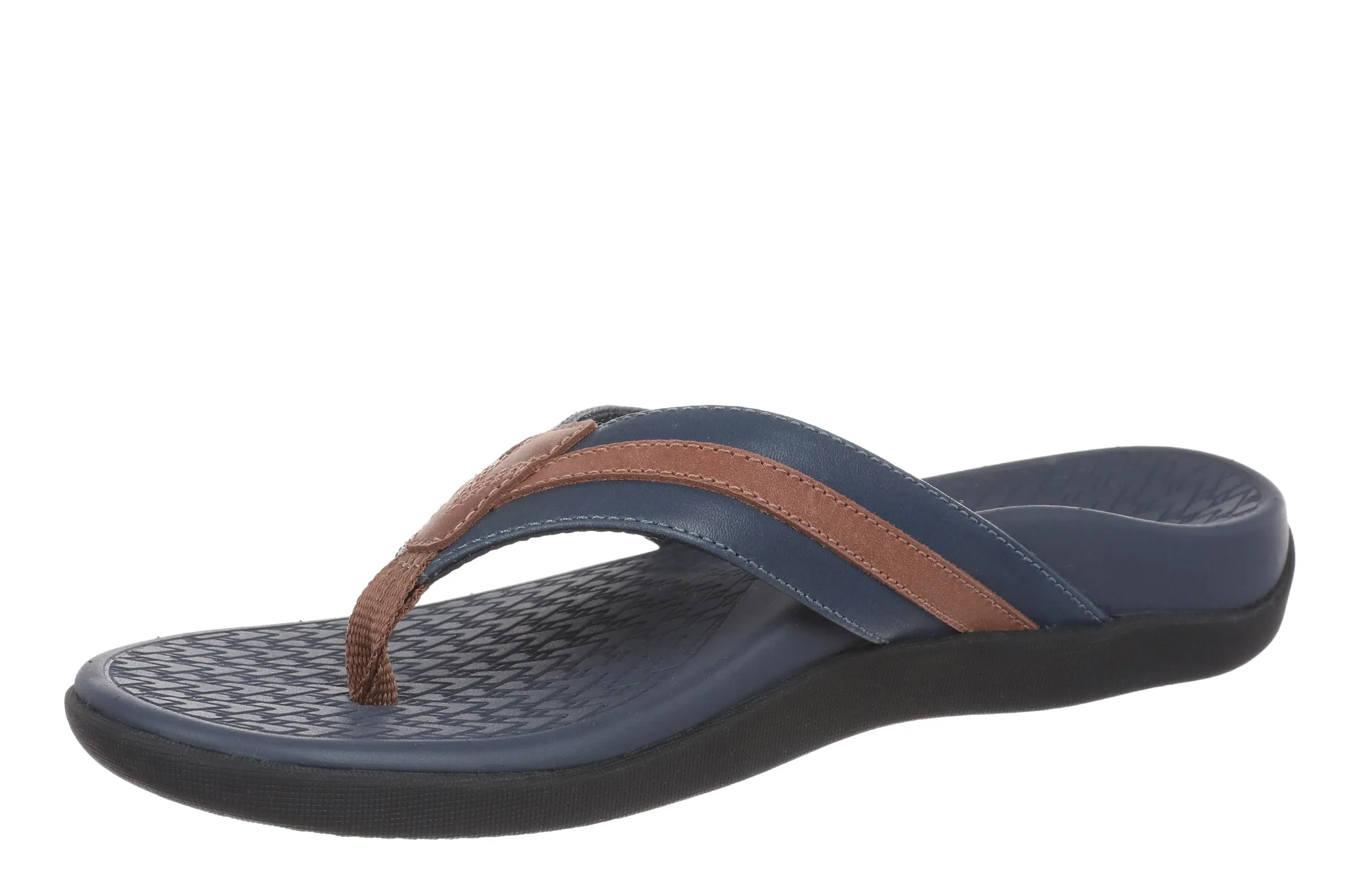 Men's Tide II Toe Post Sandal in Navy Brown
