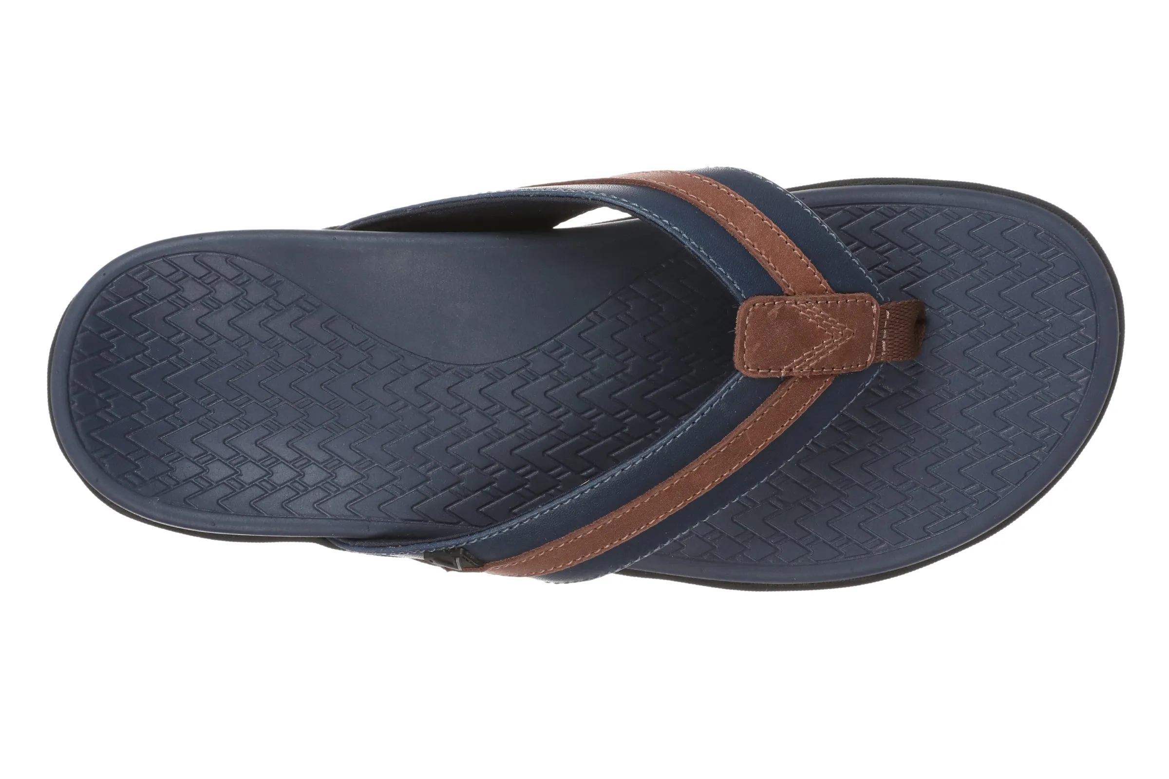 Men's Tide II Toe Post Sandal in Navy Brown