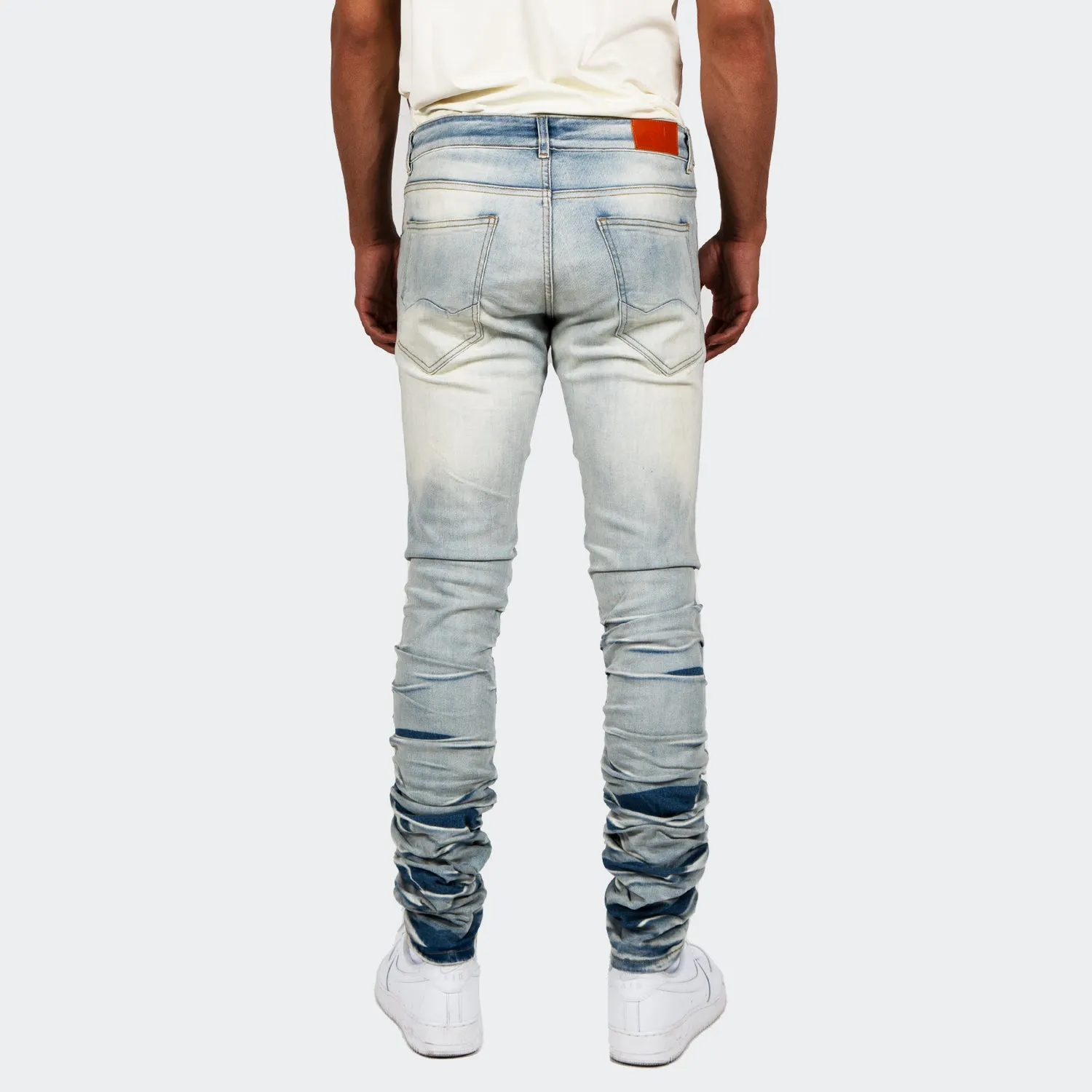 Men's TWO MILL TWENTY "Monroe" Skinny Fit Stacked Leg Denim Jeans Vintage