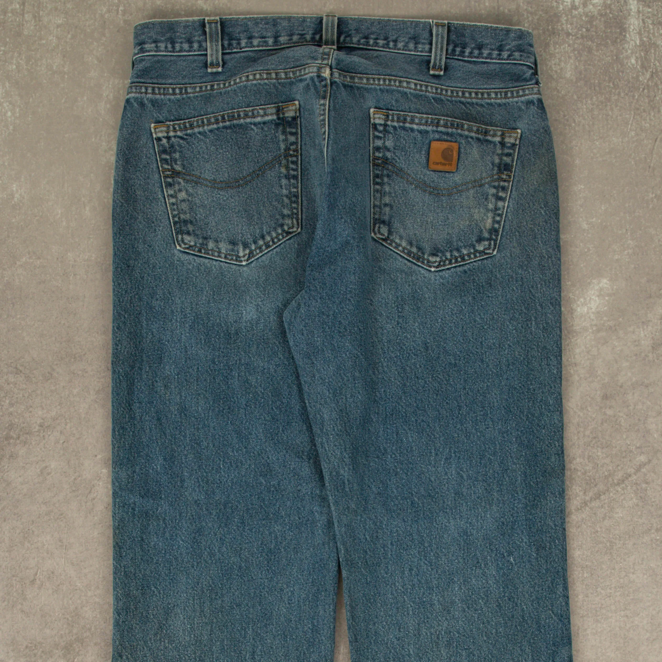 MEN'S VINTAGE CARHARTT DISTRESSED RELAXED DENIM JEANS - W36 X L30