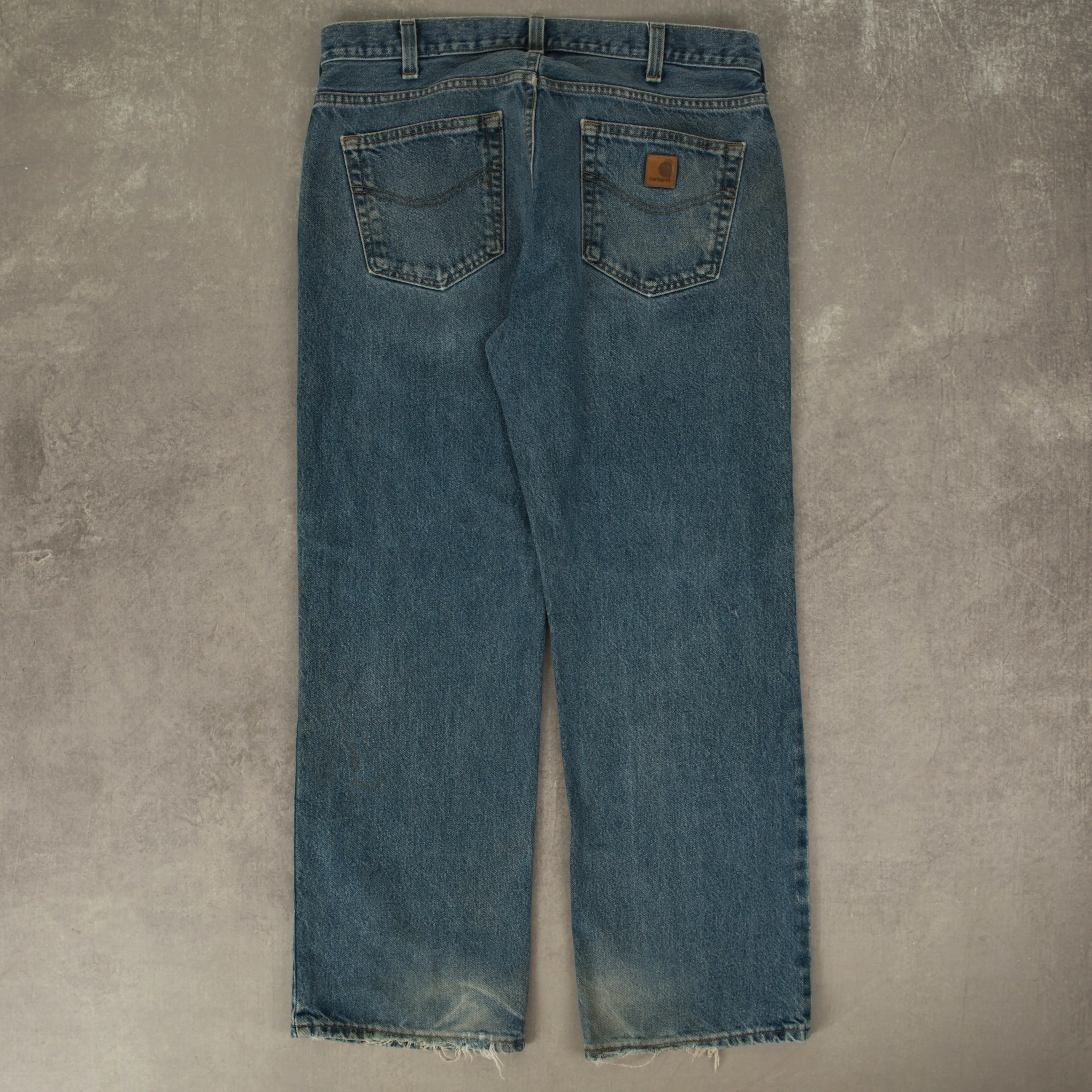 MEN'S VINTAGE CARHARTT DISTRESSED RELAXED DENIM JEANS - W36 X L30