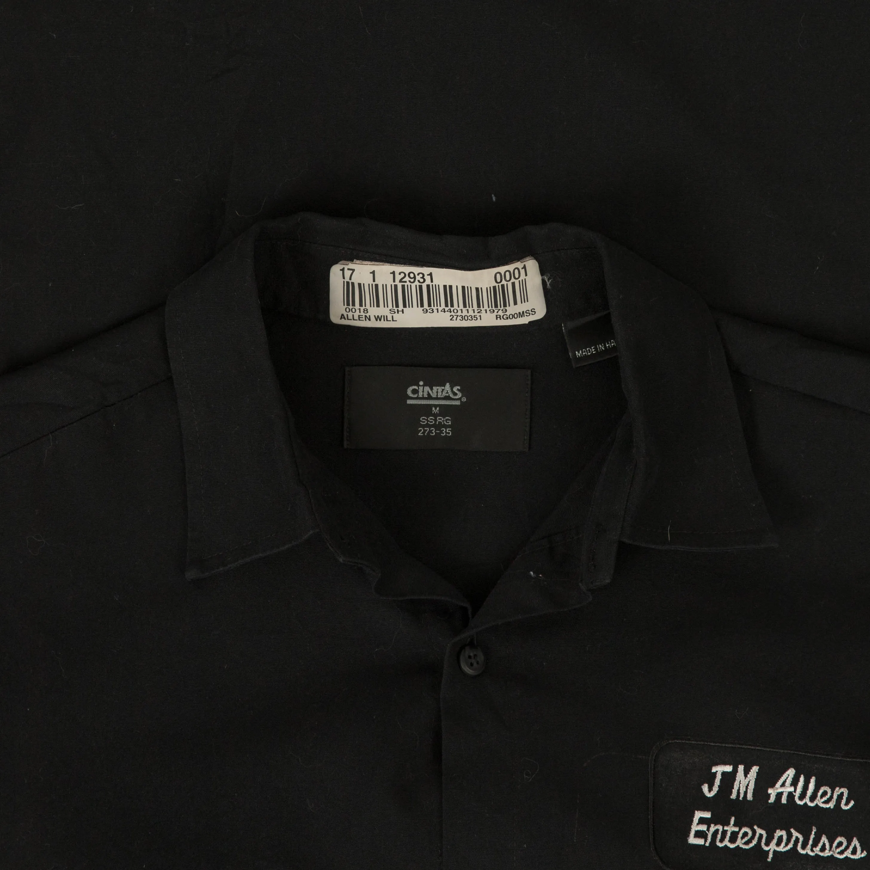 MEN'S VINTAGE JM ALLEN ENTERPRISES CROPPED WORKWEAR SHIRT - SMALL
