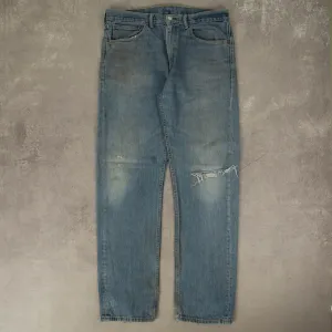 MEN'S VINTAGE LEVI'S 505 DISTRESSED JEANS - W36 X L35
