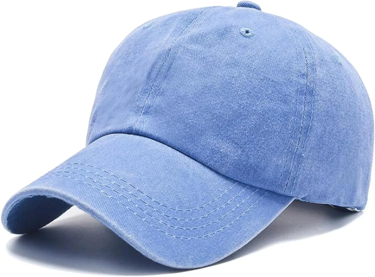 Men's Vintage Washed Blue Distressed Baseball Cap