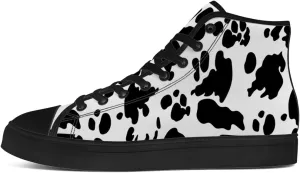 Men's Women's Cow Print High Top Canvas Shoes High Top Sneakers Lace Up Casual Shoes Gifts for Men Women