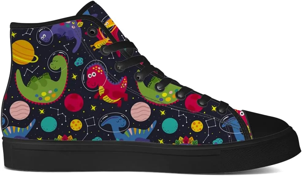 Men's Women's Dinosaur High Top Canvas Shoes High Top Sneakers Lace Up Casual Shoes Gifts for Men Women