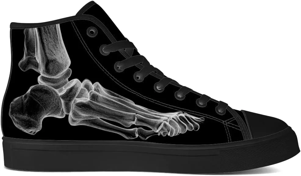 Men's Women's Skull High Top Canvas Shoes Skeleton High Top Sneakers Lace Up Casual Shoes Gifts for Men Women