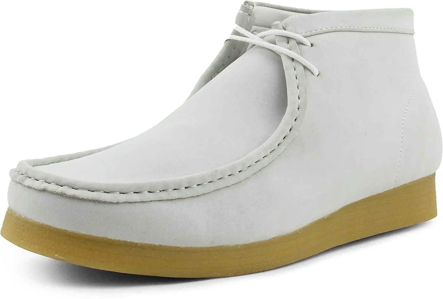 Men's Yellow Lace Up High Top Suede Boots