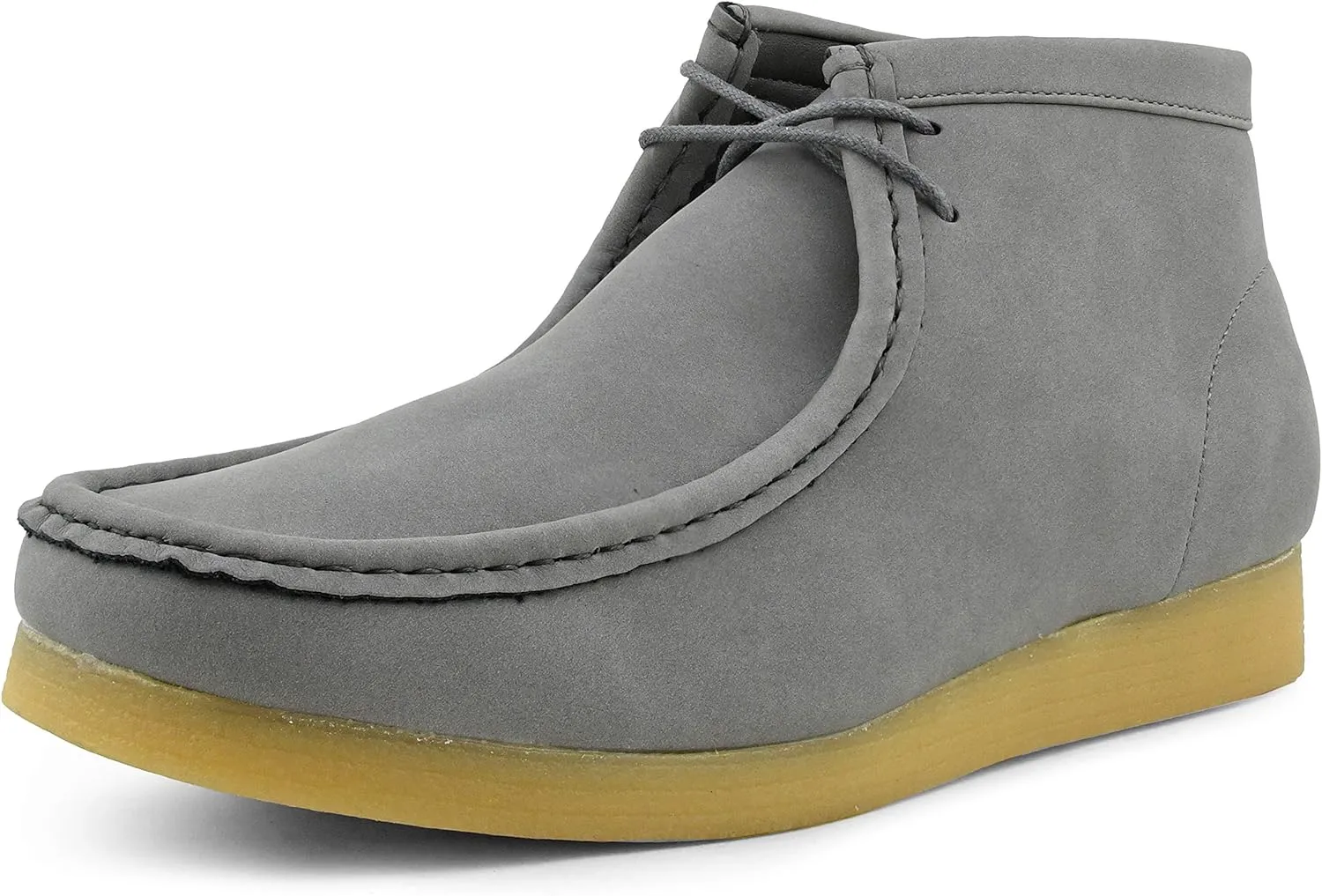 Men's Yellow Lace Up High Top Suede Boots