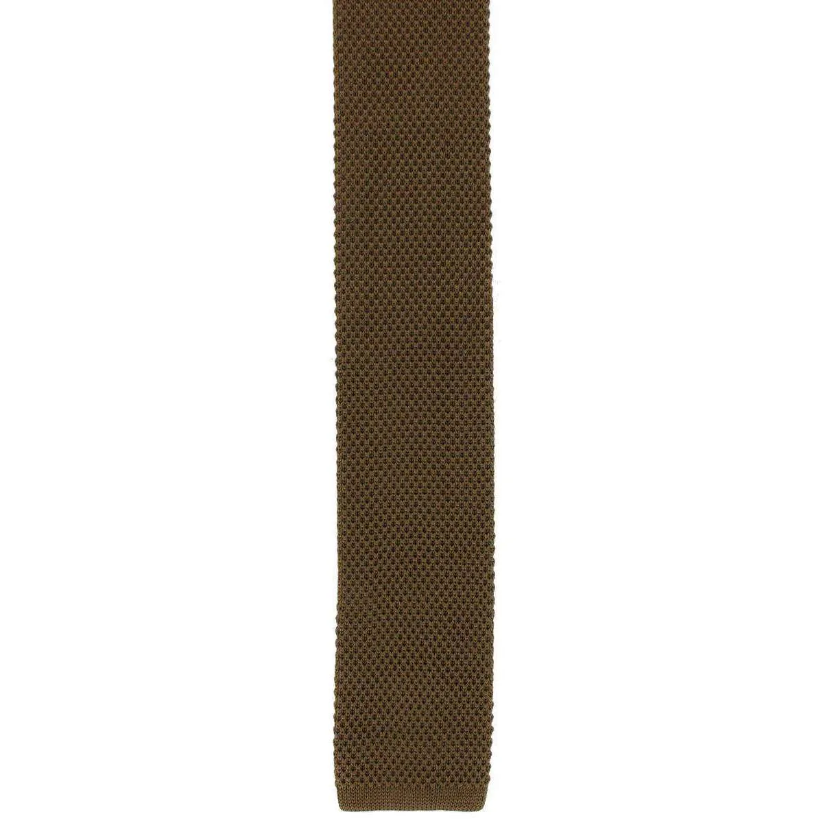 Michelsons of London Skinny Silk Knitted Tie - Brown
