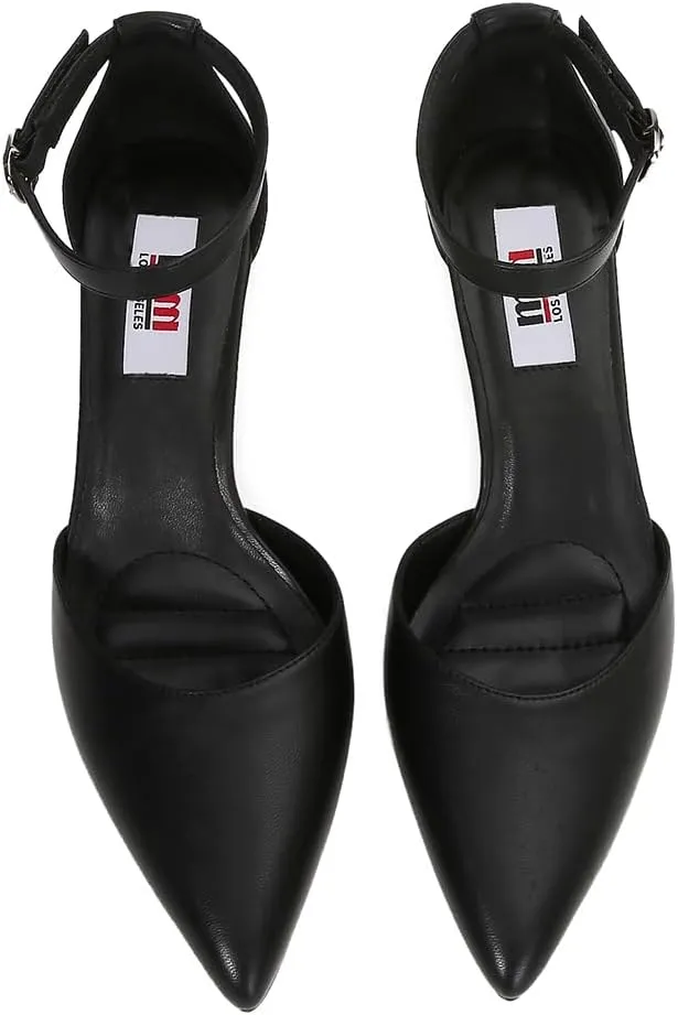 mm Women's Ankle Strap Front-Sling Pointed Toe Stiletto Heel