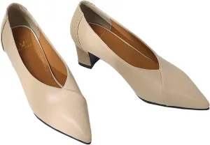 MOOMMO Women Comfortable Chunky Block Heel Pumps Shoes Pointed Toe Slip on Suede Penny Loafers Mid Heel Closed Pointy Toe Work Shoes Office Patchwork Ladies Dressy Fall Fashion Elegant 4-13 M US