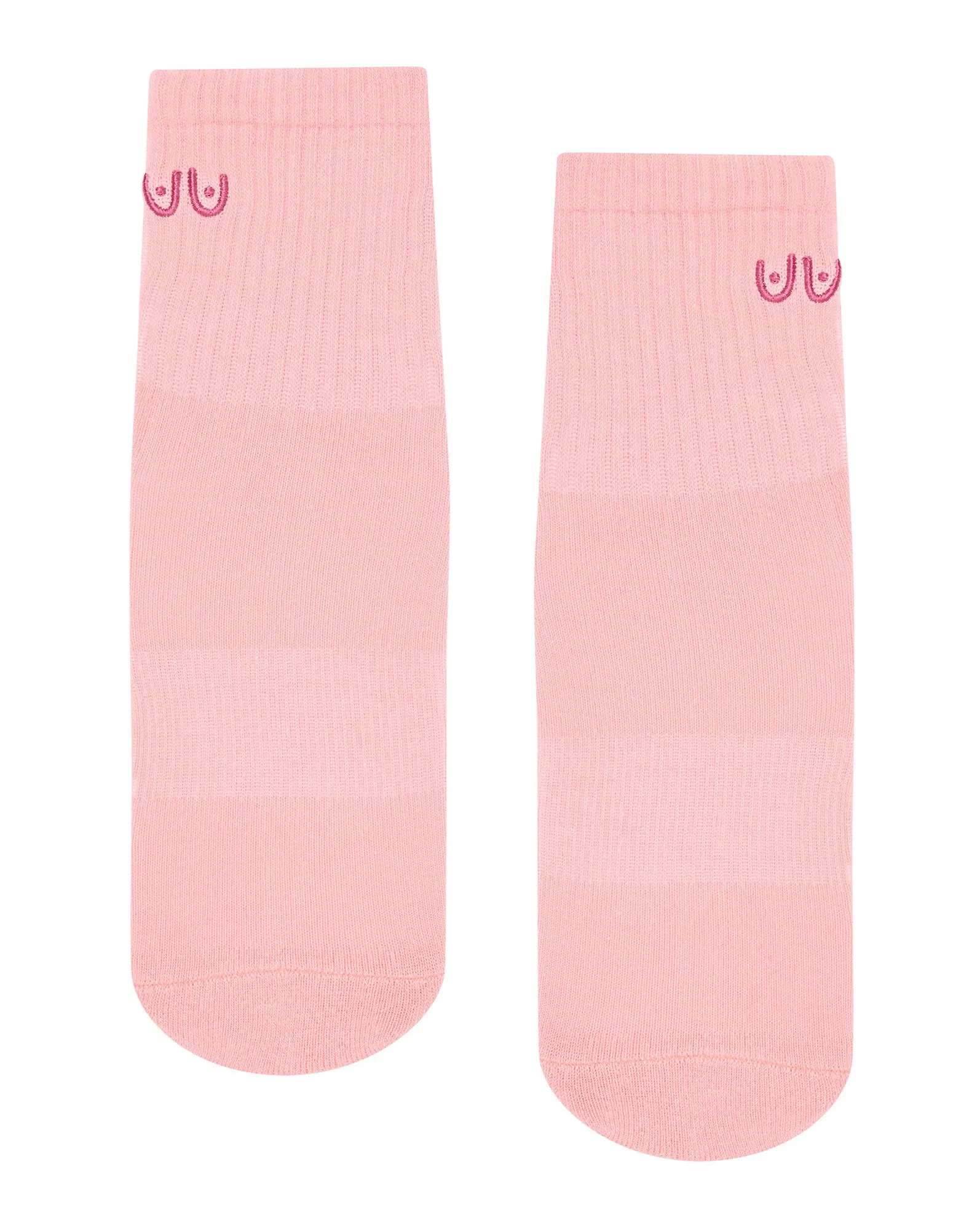Move Active Crew Non Slip Grip Socks - Think Pink