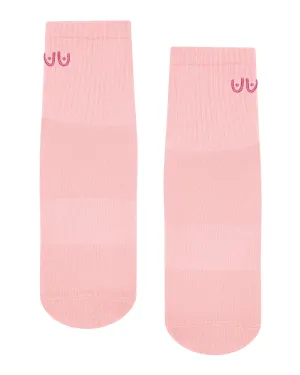 Move Active Crew Non Slip Grip Socks - Think Pink
